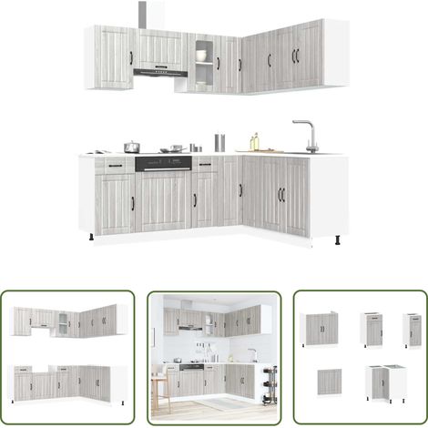 vidaXL Ensemble d'armoires de cuisine 11 pcs Lucca bois d'ingénierie (1/5)