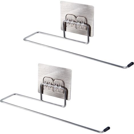 Juego de 2 porta toallas de papel, acero inoxidable, extra fuerte, color plata (1/5)
