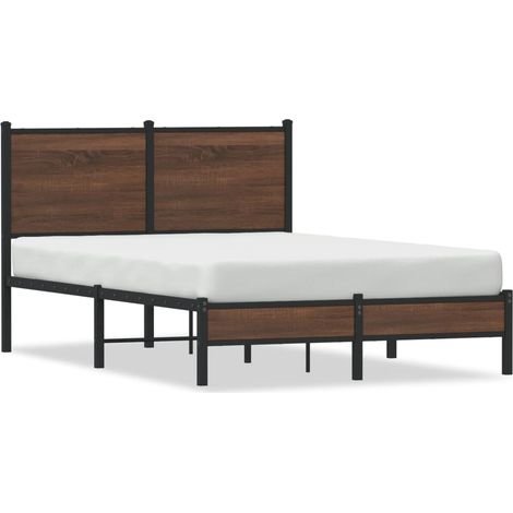 Maison Exclusive - Cadre de lit en métal sans matelas chêne marron 120x190 cm (1/5)