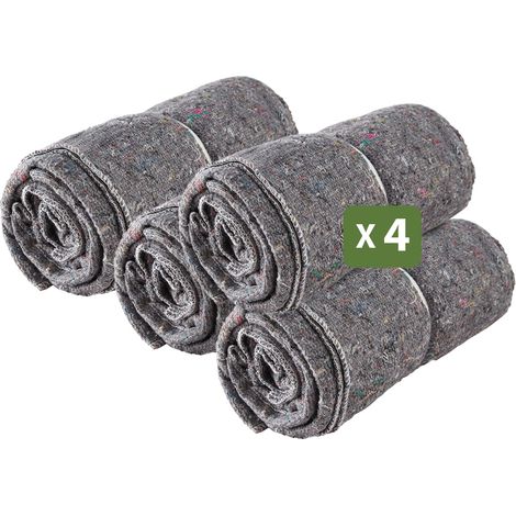 Pack and Move - Lot 4 Couvertures De Protection Pour Déménagement Et Stockage - 1,5 X 2 M - Épaisse Et Résistante - Protection TV Protection Meubles