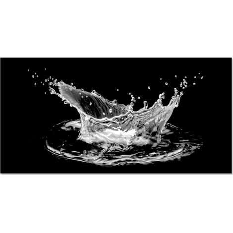 CRÉDENCE CUISINE Eau - Splash - Eau - Noir 90x45 cm