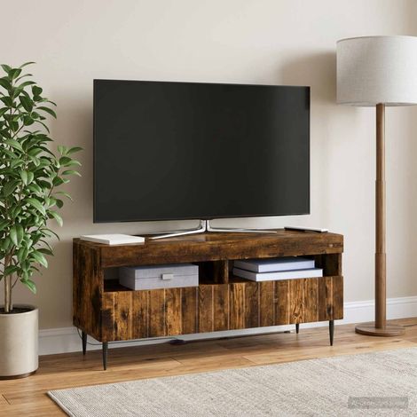 vidaXL Mueble de TV LED ZWOLLE 100 x 35 x 43 cm Roble Ahumado (1/5)