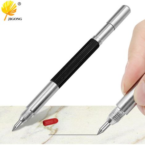 Stylo marqueur double embout pour céramique et verre, idéal pour la gravure sur carreaux de céramique, verre, panneaux de bois et tôles marqueur pour carreaux de céramique en alliage métallique. (1/5)