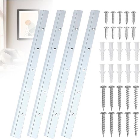 4-teiliges Set robuster, Z-förmiger Spiegelbefestigungsschienen, 30 cm Wandhalterung mit Schrauben, Aufhängehaken für schwere Spiegel, ineinandergreifende Bilderrahmenhaken - (1/5)