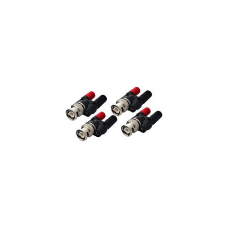 Lot de 4 Adaptateurs BNC Mâle vers Banane Femelle 4 mm pour Antenne HF et Oscilloscope  - Crezuo