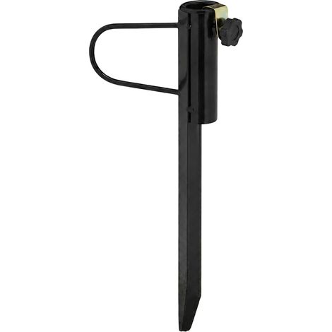 Relaxdays Piqueta Sombrilla, Grosor Poste Parasol hasta 32 mm Ø, para Jardín y Playa, Soporte Sombrillas, Acero, Negro (1/5)