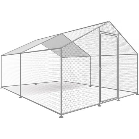 Gallinero 12 m² parque de malla metálica 4 x 3 x 2 M acero galvanizado (1/5)