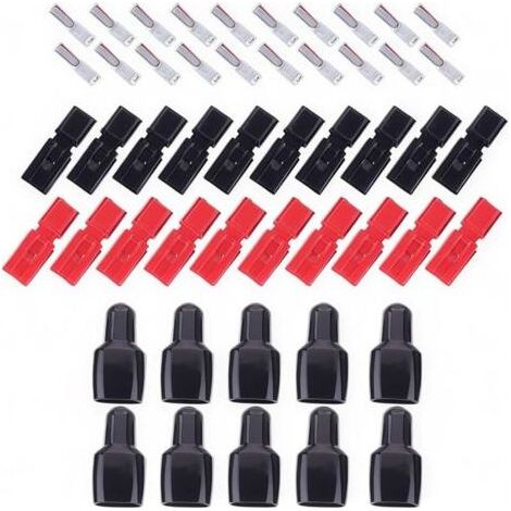 10 paires (10 Noir et 10 pcs Rouge) 30 Amp + 20 Plaqué argent contacts en cuivre pour Anderson Quick Disconnect Power Bornes Connecteurs (1/4)