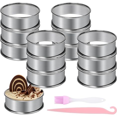 12 Pieces Diameter 6 cm Cake Rings for Muffins, Omelettes, Crumpets (1/5)