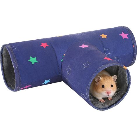 Tunnel à 3 Voies pour Cochon d'Inde Hamster Petit Lapin Tunnel de Jeu pour Petits Animaux de Compagnie Tunnels Tube d'Activité Cachette Lavable à 3 Voies pour Écureuil Hérisson Perruche (1/5)