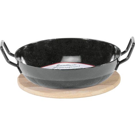Servierpfanne Schlemmerpfanne Ø20cm mit Holzteller