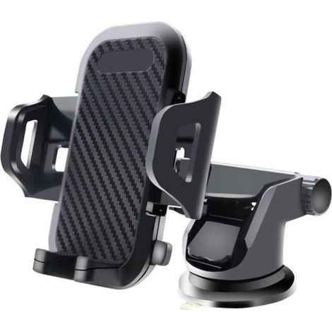 Support de tlphone portable ventouse rtractable pour voiture, support de tlphone portable multifonctionnel sortie d\'air, support de voiture lavable (noir) (1/4)