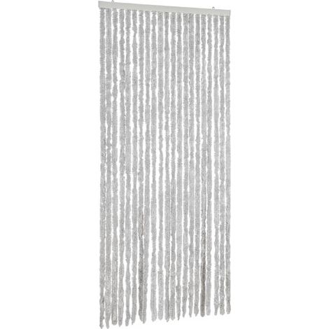 Rideau anti-mouches gris 90x200 cm chenille CFW65101 (1/5)