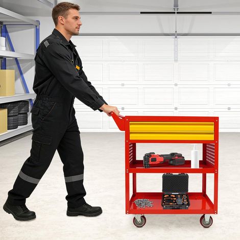 Werkstatt-Rollwagen, Werkstattwagen mit Fächer für Werkstatt Mobile Werkbank, Werkstatt Rollwagen, Rollwagen für Transport und Lagerung, 400lbs Tragfähigkeit, 78.945.495.96cm (1/5)