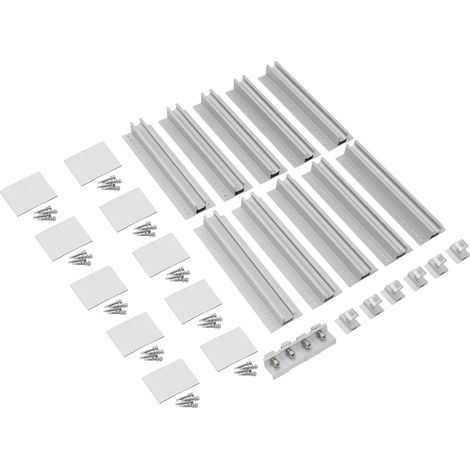 Kit de support pour panneaux solaires, aluminium durable, haute capacité de charge, Argent (1/2)