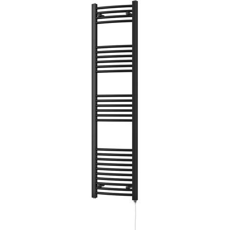Zennor - Black Electric Towel Rail H1600mm x W400mm Curved 500w Standard (1/3)