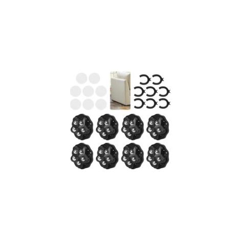Set mit 8 robusten Kugellagerrollen, 360-Grad-selbstklebende Vollgummirollen für Möbel, Aufbewahrungsboxen, Kleingeräte und Behälter.