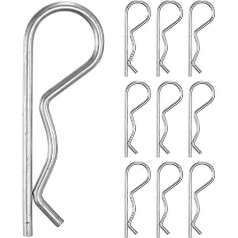 Goupilles d'attelage M25 x 60 mm acier inoxydable 304, clips en R et goupilles fendues pour tracteur, tondeuse à gazon, camion, réparation moteur (1/5)