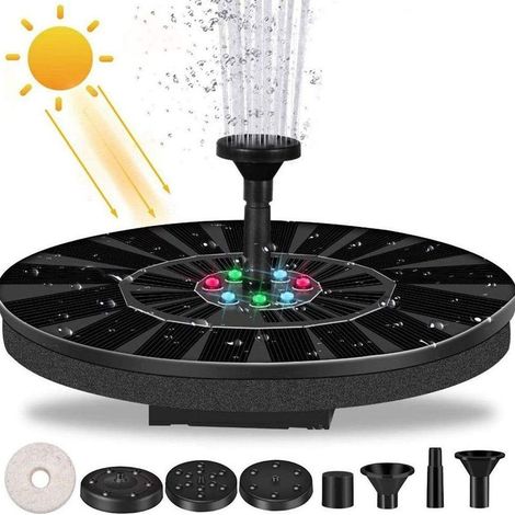 Fontaine solaire avec lumière LED, fontaine flottante (1/5)