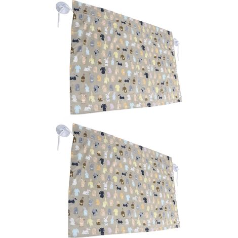 Lot de 2 rideaux pare-soleil simples et réglables pour vitres latérales de voiture, avec ventouses (Type 7). (1/5)