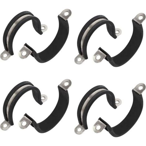 Colliers de serrage en U en acier inoxydable 304, 18mm de diamètre, avec revêtement en caoutchouc, 8 pièces (1/4)
