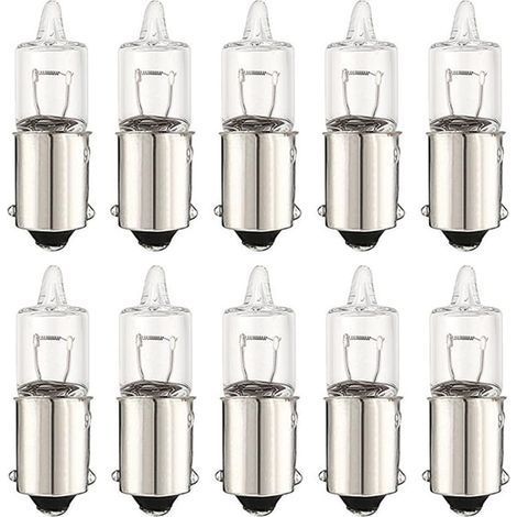 H10W BA9s 12V 10W Ampoules halogènes Lampe à incandescence Lampes à halogène 9mm Douille à baïonnette en métal Lumière intérieure Feux de stationnement pour anneaux yeux d’ange (4) (1/3)