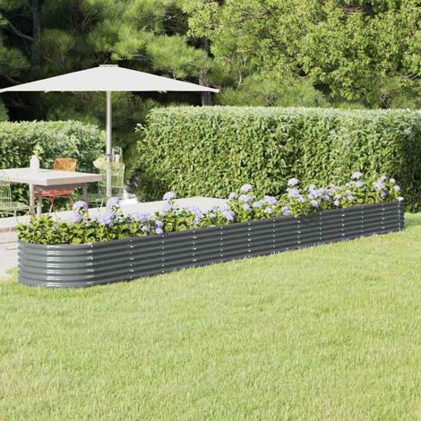 vidaXL Jardinera arriate acero galvanizado antracita 512x80x36 cm (1/5)