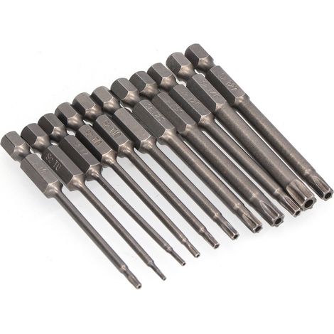 11-teiliges Plum Blossom Schraubendreher-Bit-Set, 1/4 Zoll Sechskantschaft, S2-Stahl, magnetisch, 75 mm, Sicherheitsbit-Set (1/5)