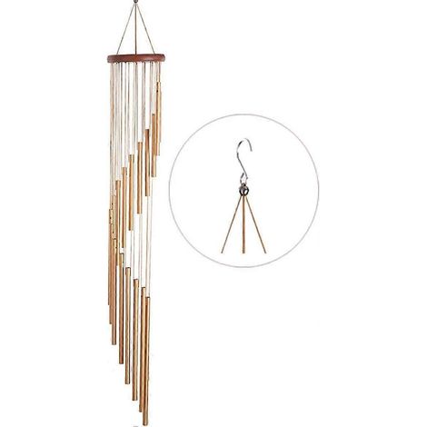 Autres décorations de Noël : Carillon éolien tubulaire en bronze de 18 pouces pour jardin et extérieur, décoration pour la maison (1/5)