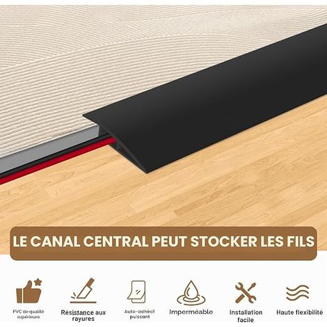 PVC Door Threshold Strip Transition Laminate Floor Carpet Transitions Black 10 mm 1 m (1/4)