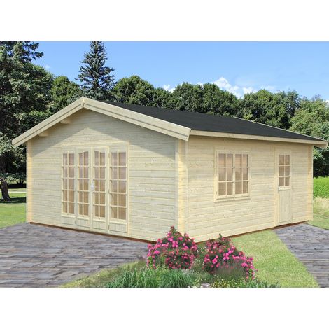 Abri de jardin en bois Irene 27,7 m2 Naturel (1/4)