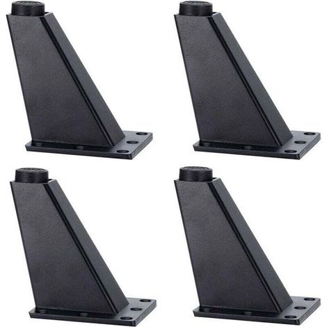 Pieds de Meubles inclinés en Alliage d'aluminium, Remplacement des Pieds de canapé, Hauteur 92 mm (Noir, 4 pièces) (1/4)