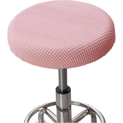 Rose Housse de Tabouret Rond, Housse de Chaise Ronde pour Tabouret de Bar, Protecteur de Chaise Doux, 30-36cm (1/5)