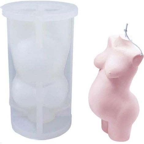 Moule à bougie en silicone en forme de corps de femme enceinte, pour la création de bougies, savons et autres objets artisanaux. (1/5)