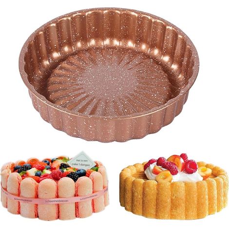 Moule À Gâteau - 25 Cm - Acier Au Carbone - Rond - Résistant Jusqu'à 220 °C - Pour Gâteaux, Brownies, Cheesecakes - 1 Pièce (1/5)