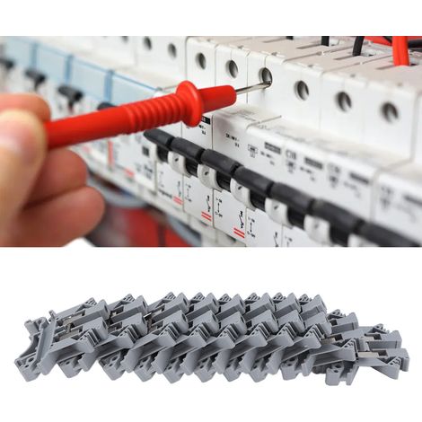 Bloc de bornes à vis 100 pièces pour rail DIN, bornes électriques serties 690V 32A, type UK‑2.5B (1/5)