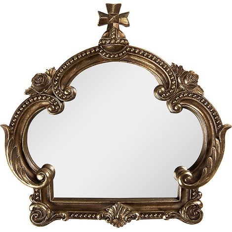 Miroir à poser baroque résine doré 30x3x30cm