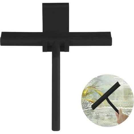 Lame en caoutchouc silicone pour grattoir de douche/voiture, grattoir de salle de bain, grattoir de douche, nettoyant pour parois de douche et fenêtres en verre transparent avec silicone (1/5)