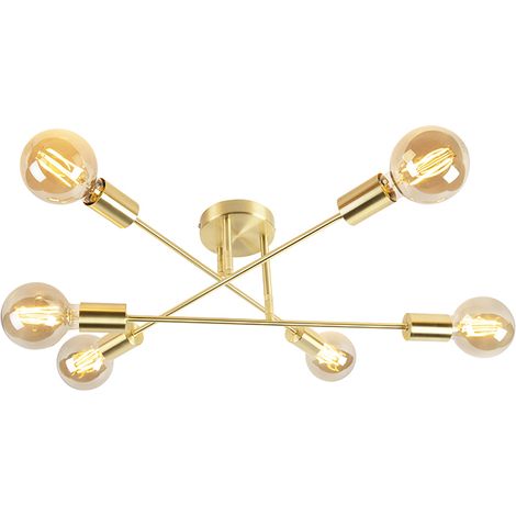 Industrial Ceiling Light Brass 6 Lights - Sydney (1/5)