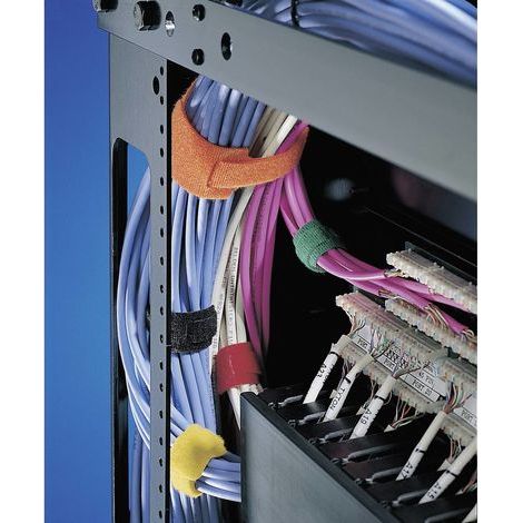 HellermannTyton TEXTIE-1M-PA/PP-BU-I Collier de serrage auto-agrippant pour grouper partie velours et partie agrippante (1/2)