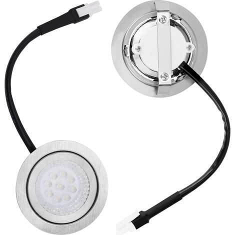 Set mit 2 Einbaulampen für Dunstabzugshauben, 12V DC 6500K LED in Edelstahl, kompatibel mit Küchenherden. (1/5)