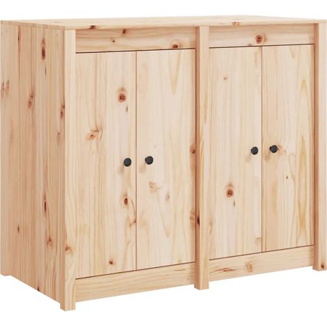 Armario modular de cocina exterior fabricado en madera maciza de pino 106 x 55 x 92 cm gran capacidad almacenamiento rústico en madera natural 020055382 (1/5)