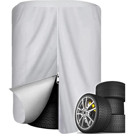 Funda impermeable para almacenamiento de neumáticos de coche para exteriores, 85 cm x 120 cm, 420D - Plateada (1/5)