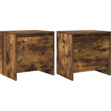 Maison Exclusive - Mesita noche 2 uds madera ingeniería roble ahu