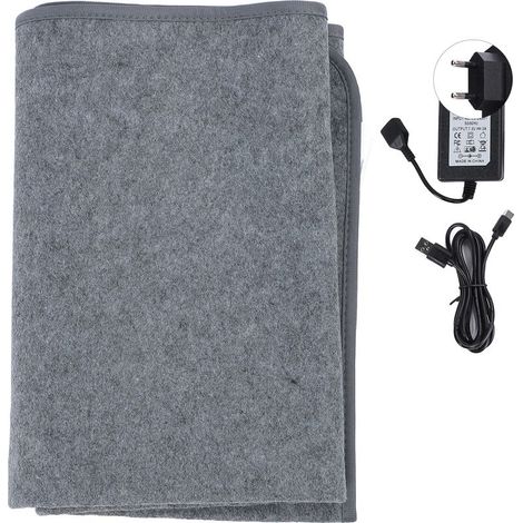 Couverture chauffante électrique 160X80cm, chauffage rapide 60 ℃, 3 températures, chauffe-lit lavable pour dortoirs et chambres à coucher, prise ue 7.5V 3A (1/5)