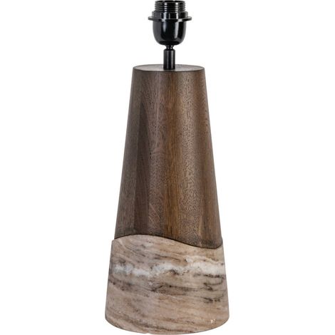 Lampe à poser en chêne et marbre fumé - smoked charcoal (1/2)