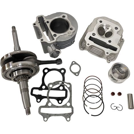 Kits cylindres compatibles avec les motos Italika WS150, DS150 et GS150, comprenant cylindres, pistons, culasses et vilebrequins.