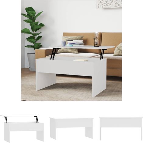 The Living Store - Couchtisch Hochglanz-Weiß 80x50,5x41,5 cm Holzwerkstoff (1/5)