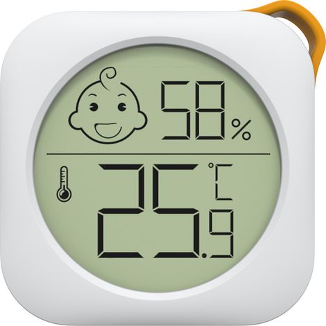 Termómetro higrómetro digital compacto para interiores, mini monitor de temperatura ambiente y medidor de temperatura y humedad (blanco)