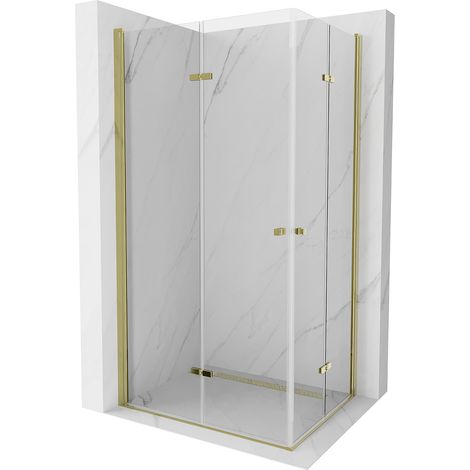 Mexen Lima Duo cabine de douche pliante 100 x 90 cm, transparent, or - 856-100-090-50-00-02 (1/5)